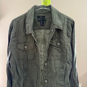 Jones New York Dark Olive Shirt Jacket